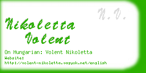nikoletta volent business card